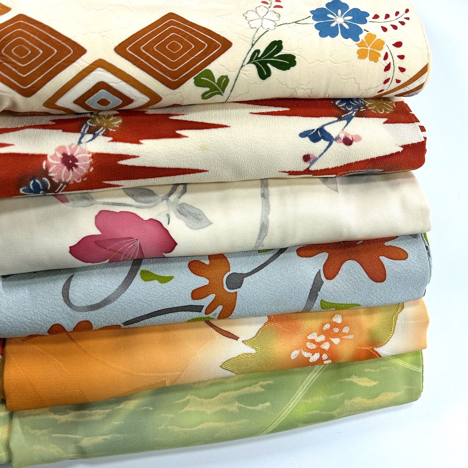 小紋 6枚 正絹 着物まとめ売り 同梱購入歓迎 リメイク用 着付け練習用