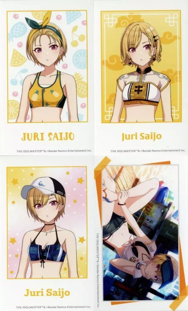 中古】キャラカード 西城樹里 ミニブロマイド4枚セット 「くじ引き堂