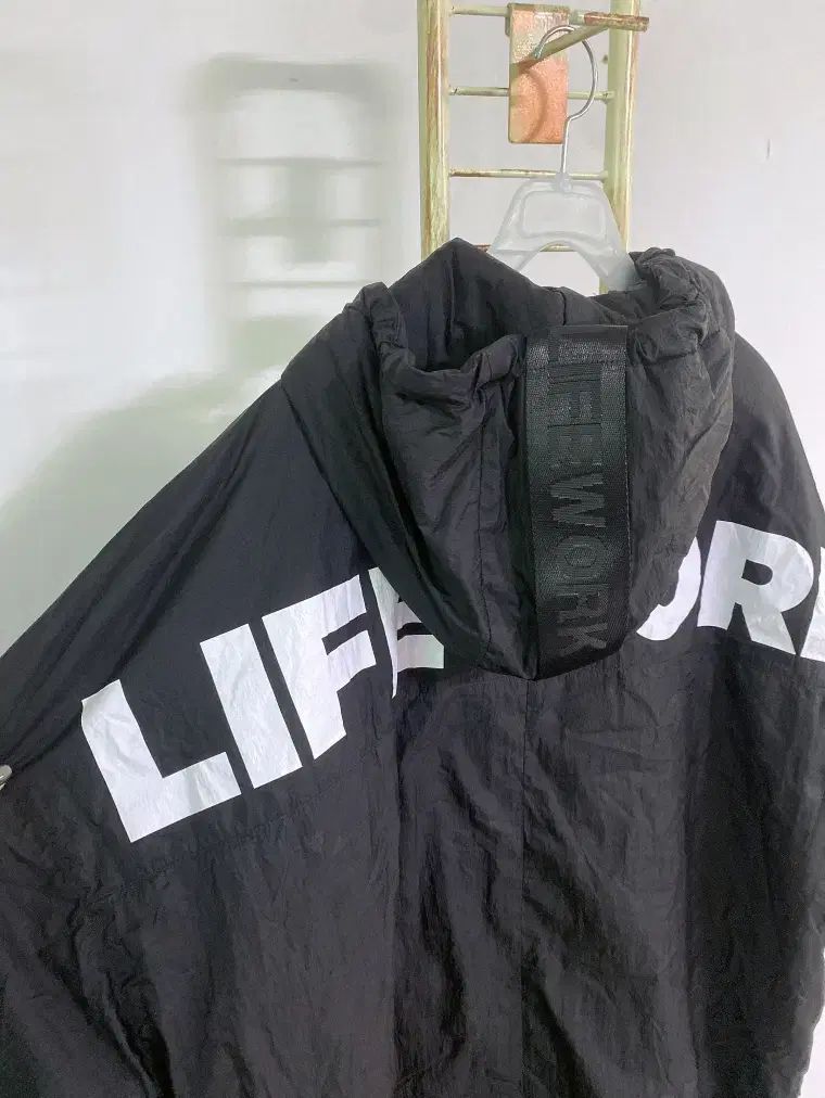 100 ライフワークメンズオーバーサイズ軽量フーディーロングアウター