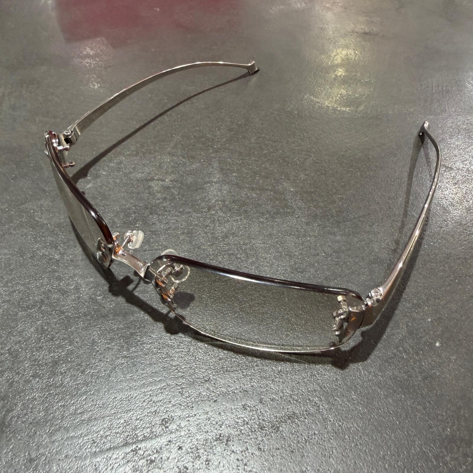 参考上代45 200円 GENTLE MONSTER Rimless Glasses リムレスメガネ 眼鏡 サングラス ジェントルモンスター Ttl 02 BRG シルバー O|S 6816 M