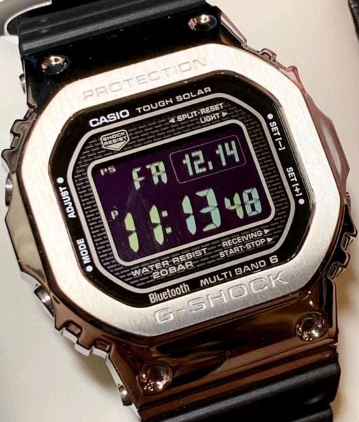 スマートウォッチ メンズ Gショック 5600型 電波 ソーラー ケース幅45 mm スピードモデル ポリウレタンベルト シルバー|ブラック色 G-SHOCK