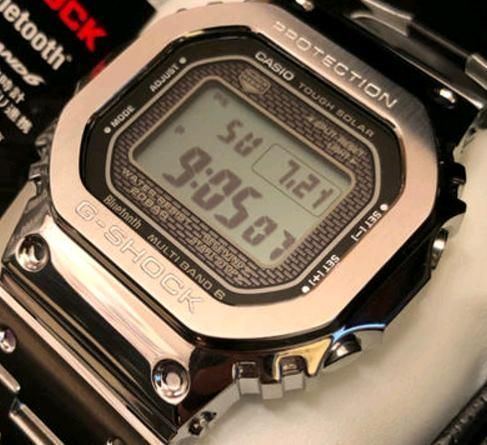 スマートウォッチ メンズ Gショック 5600型 電波 ソーラー ケース幅45 mm スピードモデル ステンレスベルト シルバー|シルバー色 G-SHOCK