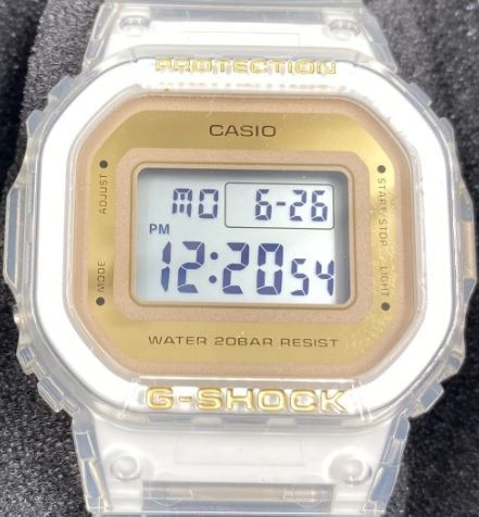 腕時計 メンズ Gショック 5600型 クォーツ ケース幅40 mm Sシリーズ ポリウレタンベルト クリア|ゴールド色 G-SHOCK