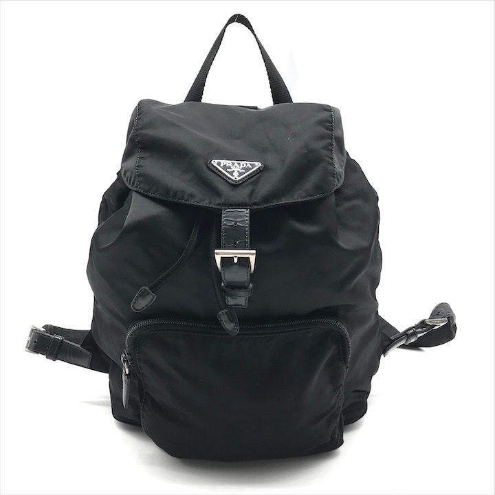 PRADA プラダ ナイロン テスート 三角ロゴ レディース リュック バッグ カジュアル ファッション 鞄 かばん ブラック r 347