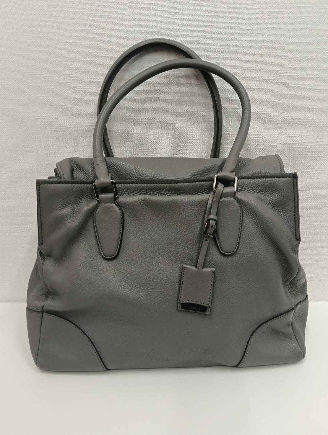 品 JIL SANDERジルサンダー レザー ハンドバッグ グレー ボストンバッグ バッグかばん