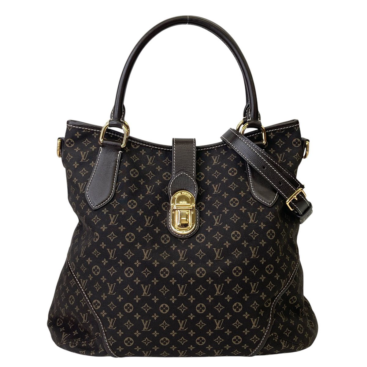 LOUIS VUITTON ルイ ヴィトン エレジー ショルダーバッグ M 56696 モノグラムイディール ブラウン フザン レディース