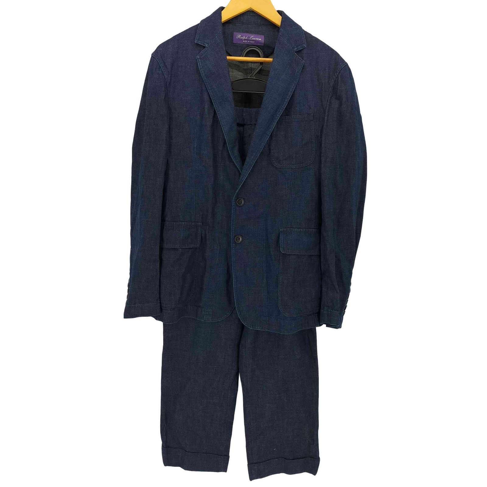 ラルフローレンパープルレーベル RALPH LAUREN PURPLE LABEL イタリア製 セットアップ デニム 2 B ジャケット メンズ 38 S