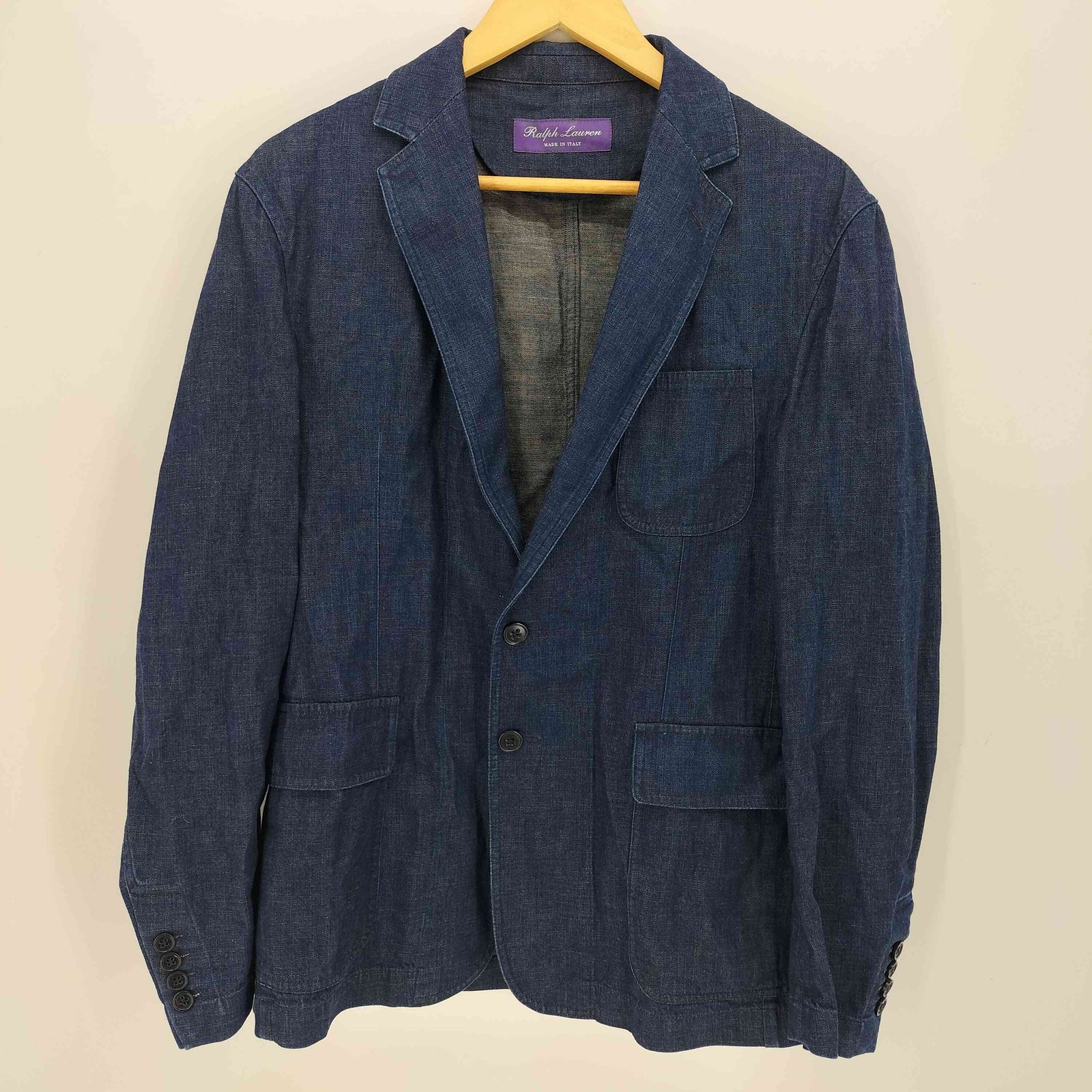 ラルフローレンパープルレーベル RALPH LAUREN PURPLE LABEL イタリア製 セットアップ デニム 2 B ジャケット メンズ 38 S