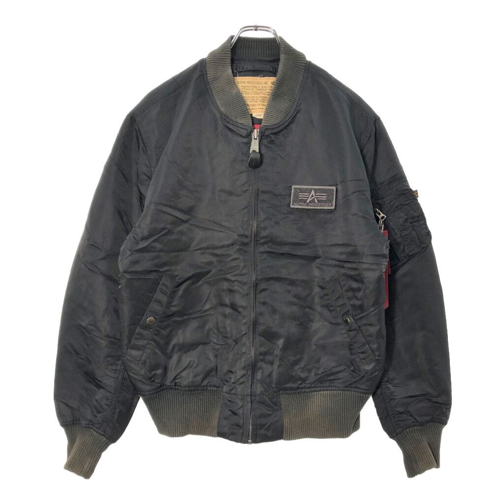 ALPHA アルファ インダストリーズ MA-1 フライトジャケット ミリタリー ブラック メンズ LARGE 古着 X 1193