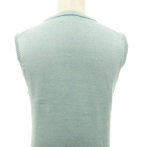 マーガレットハウエル MHL. ニット ベスト コットン ウェールズ製 水色