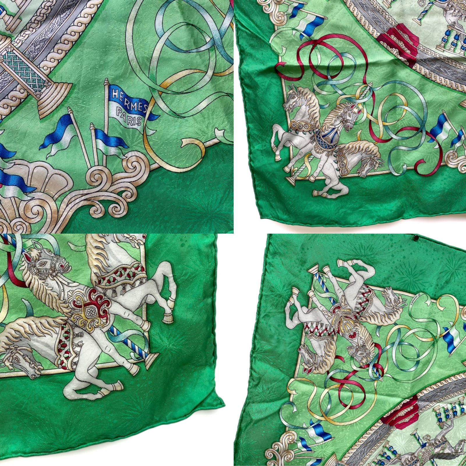 エルメス カレ90 LUNA PARK シルクスカーフ 遊園地 メリーゴーランド