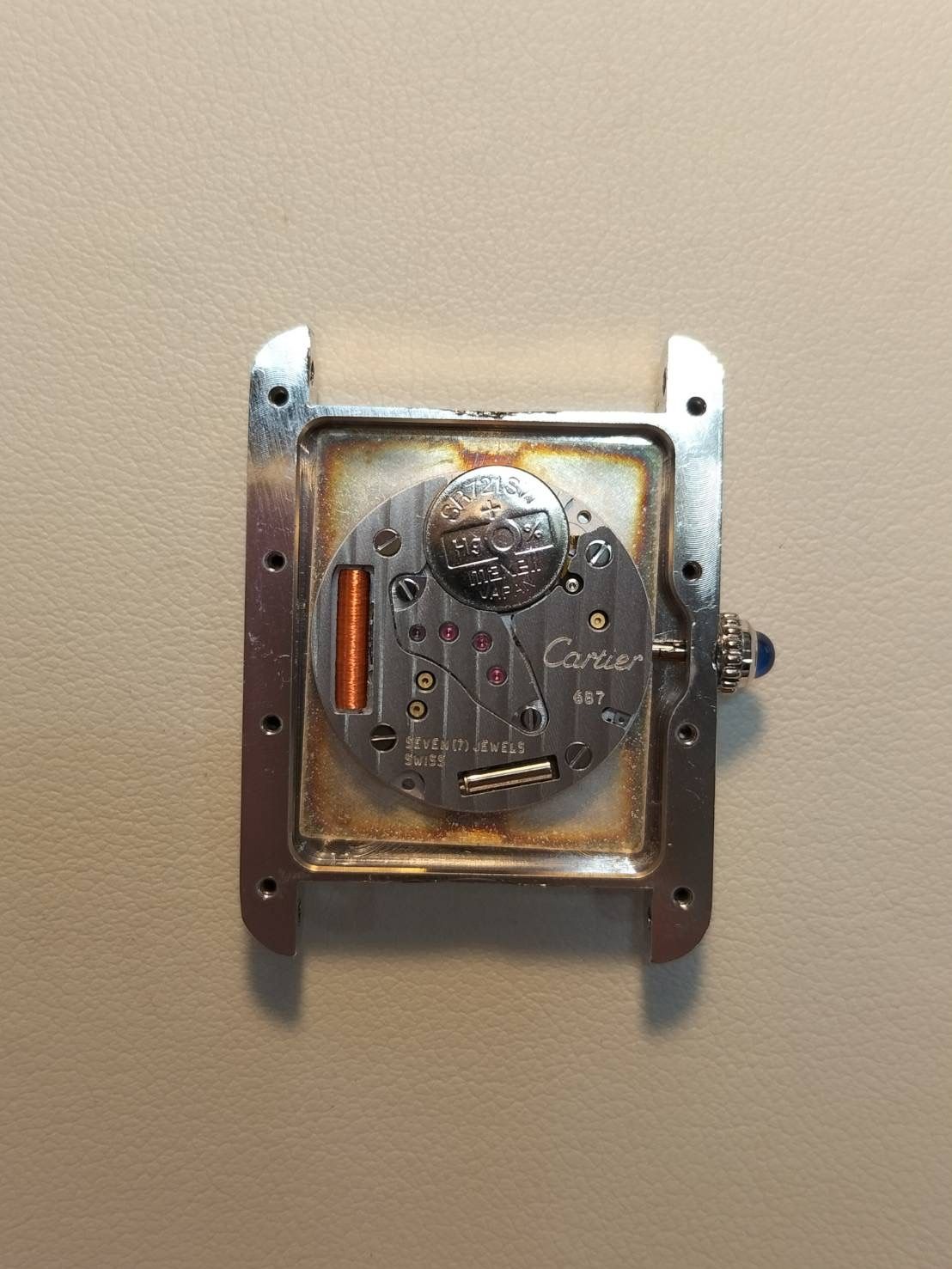  カルティエ マストタンク GM XL | 2414 クォーツ Cal.687 SV 925 革 尾錠 SS ホワイトローマン文字盤 SWISS MADE表記 1990年頃～2004年頃 オーバーホール済み 腕時計(クォーツ) 腕時計(アナログ)