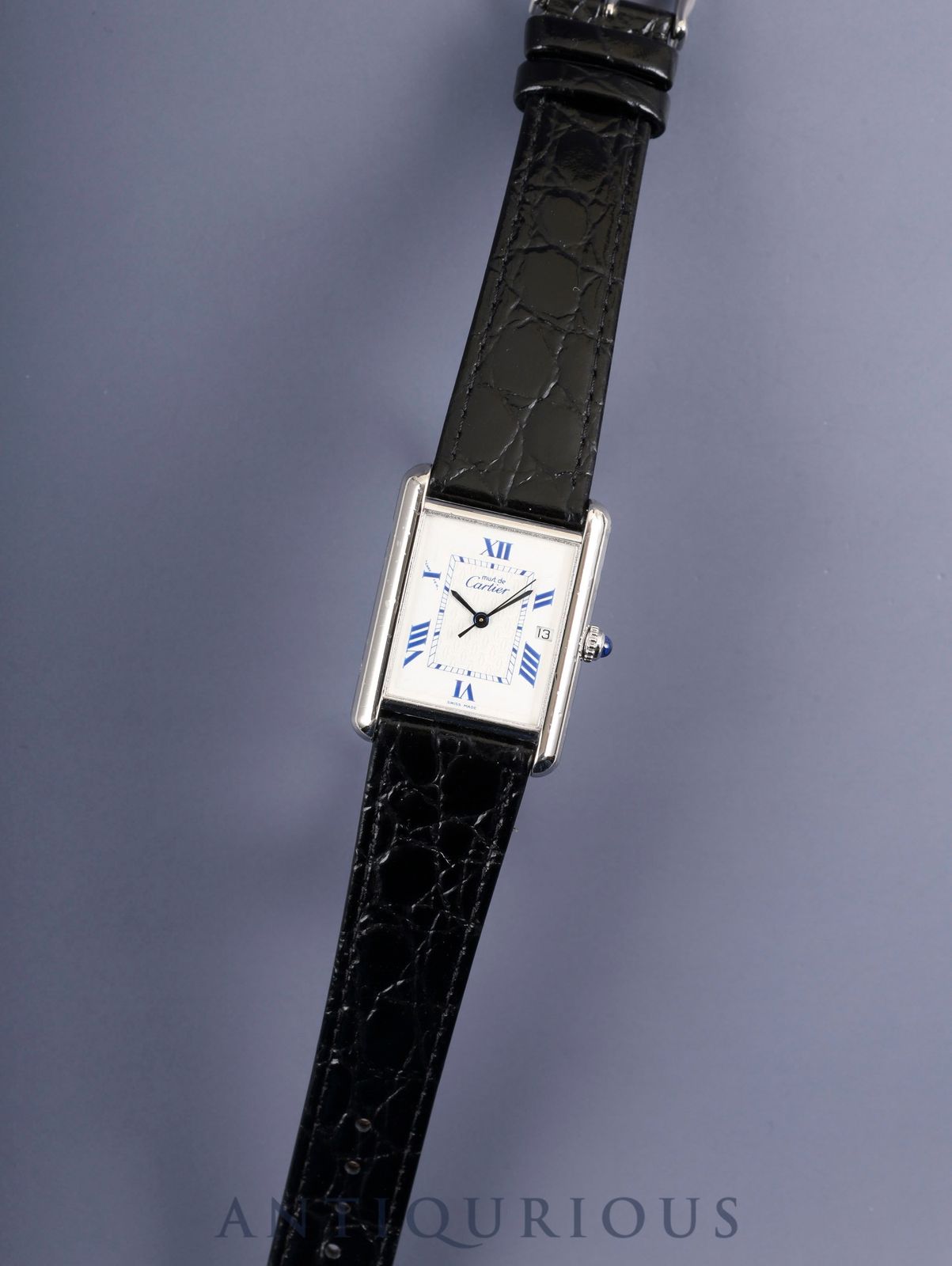 カルティエ マストタンク GM XL | 2414 クォーツ Cal.687 SV 925 革 尾錠 SS ホワイトローマン文字盤 SWISS MADE表記 1990年頃～2004年頃 オーバーホール済み