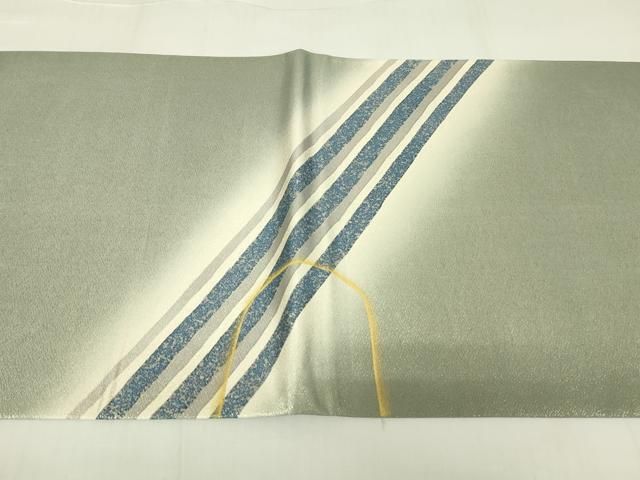 平和屋着物▽太鼓柄袋帯 作家物 幾何学柄 金通し地 正絹 逸品