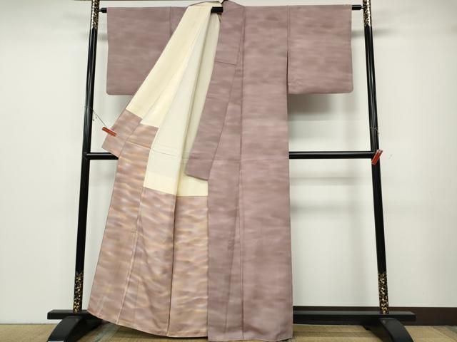 平和屋着物▽虹色創家 本郷大田子 小紋 横段霞文 暈し染め 正絹 逸品