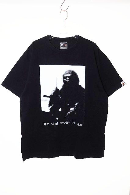 アベイシングエイプ A BATHING APE × futura 2000 初期タグ 猿の惑星 ロゴ プリント Tシャツ XL フューチュラ コラボ ブラック ブランド古着ベクトル 260112