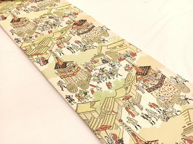 平和屋着物◎六通柄袋帯 唐織 祇園祭山鉾巡行 金糸 正絹 逸品