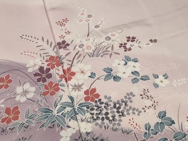 平和屋着物□訪問着 草花文 暈し染め 金彩 正絹 逸品 未使用