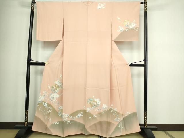 平和屋着物□訪問着 雪輪枝花文 金彩 正絹 逸品 未使用 DAAZ9987sf