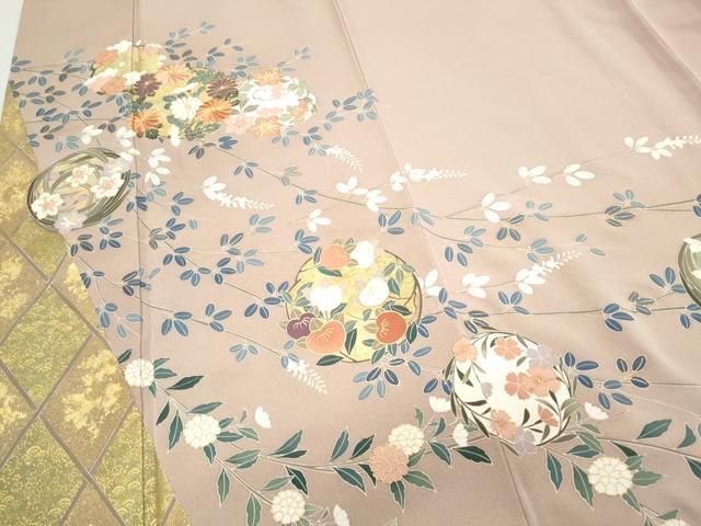 平和屋着物▽豪華色留袖 作家物 駒刺繍 花丸文 金彩 伊と幸 反端付き