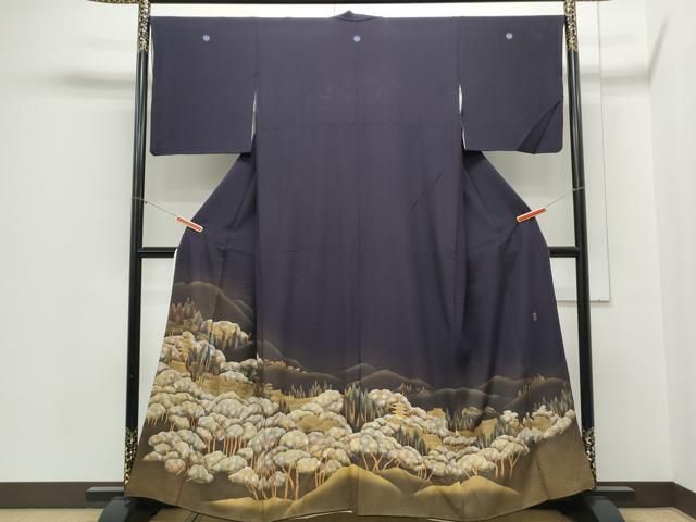 平和屋着物▽豪華色留袖 作家物 遠山風景文 金彩 正絹 逸品 CABA8798th