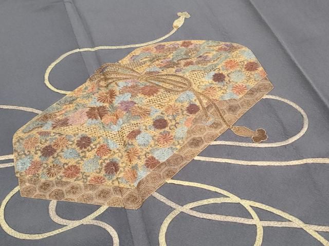 平和屋着物▽中国三大刺繍 スワトウ相良刺繍 総刺繍 豪華振袖 文箱花文
