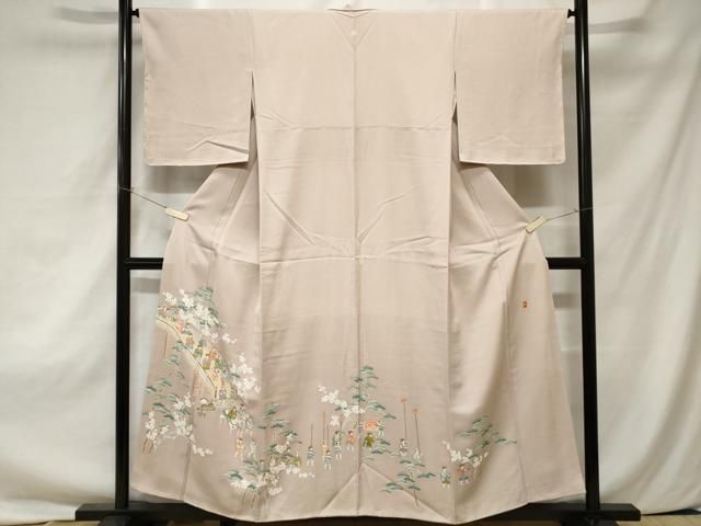 平和屋着物□豪華色留袖 作家物 手描き 渡り橋人物枝梅文 正絹 逸品 未