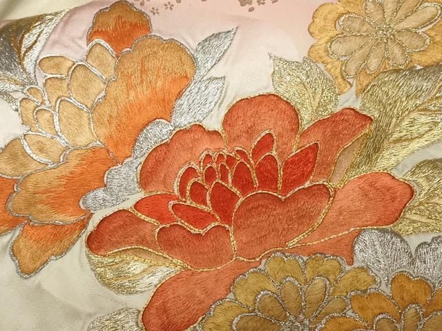 平和屋着物□豪華振袖 駒刺繍 花籠文 暈し染め 金銀彩 正絹 逸品