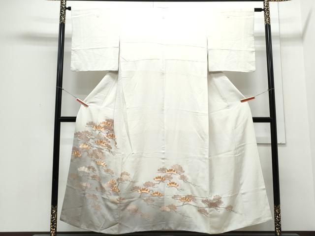 平和屋着物▽豪華色留袖 総刺繍 駒刺繍 枝松文 暈し染め 正絹 逸品
