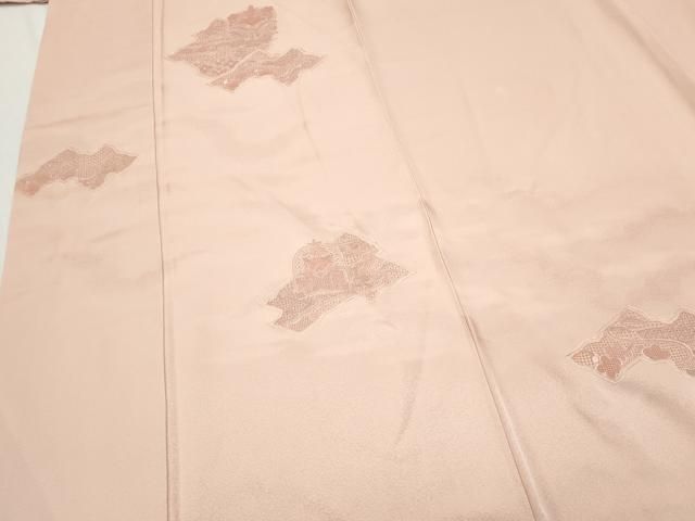 平和屋着物●中国三大刺繍　スワトウ刺繍　小紋　吉祥花文　蒸栗色　正絹　逸品　未使用　CABA1689ut 平和屋着物▽中国三大刺繍 スワトウ刺繍 総刺繍 訪問着 吉祥花文 正絹