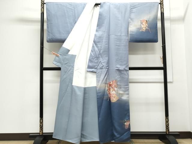 平和屋着物▽訪問着 総刺繍 几帳花文 暈し染め 金彩 正絹 逸品