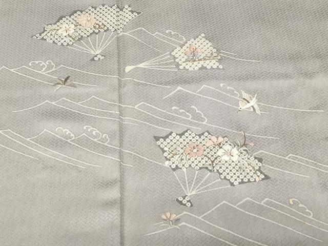 平和屋着物□訪問着 刺繍 立波扇面花鳥文 正絹 逸品 CAAZ5841ev - メルカリ