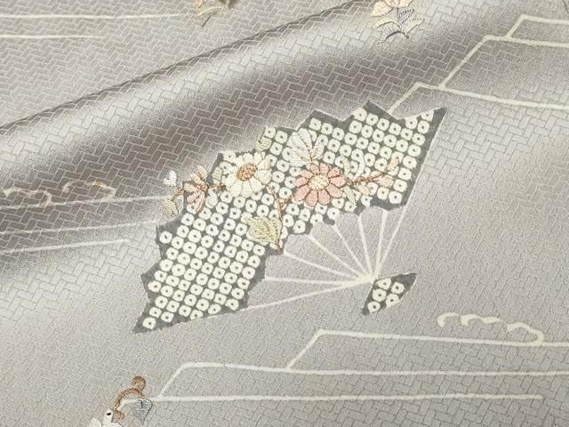 平和屋着物□訪問着 刺繍 立波扇面花鳥文 正絹 逸品 CAAZ5841ev - メルカリ