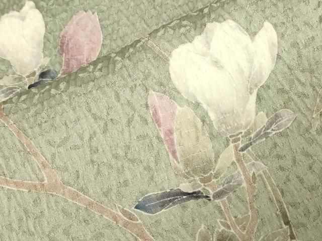 平和屋着物□訪問着 友禅 絞り 枝花文 暈し染め 正絹 逸品 CABB7314dy