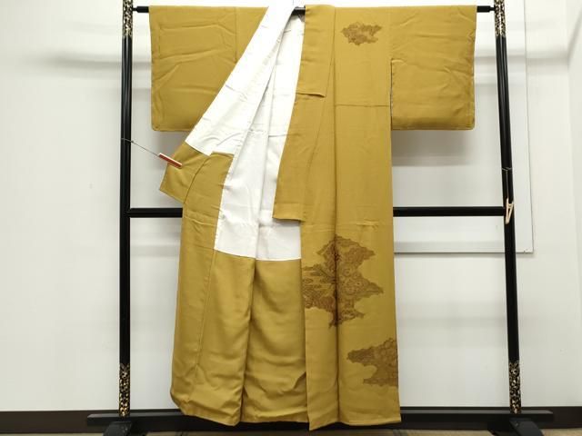 平和屋着物▽中国三大刺繍 スワトウ刺繍 総刺繍 訪問着 天井花文 金糸