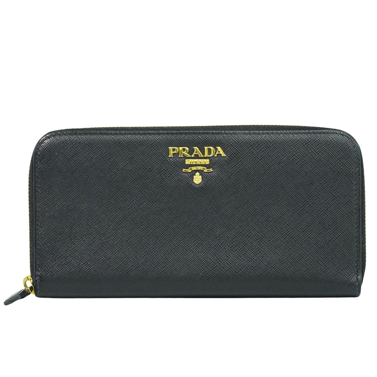 プラダ PRADA サフィアーノ レザー ラウンドファスナー 長財布 ロングウォレット ブラック Saffiano 財布 ウォレット