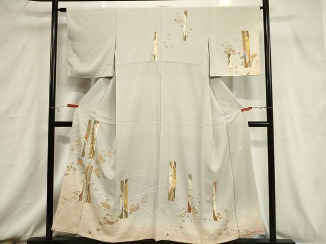 平和屋着物□訪問着 作家物 短冊重ね花文 暈し染め 金彩 正絹 逸品