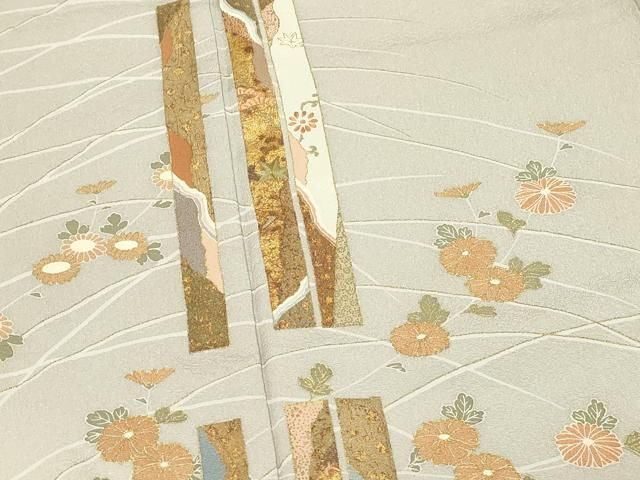 平和屋着物□訪問着 作家物 短冊重ね花文 暈し染め 金彩 正絹 逸品