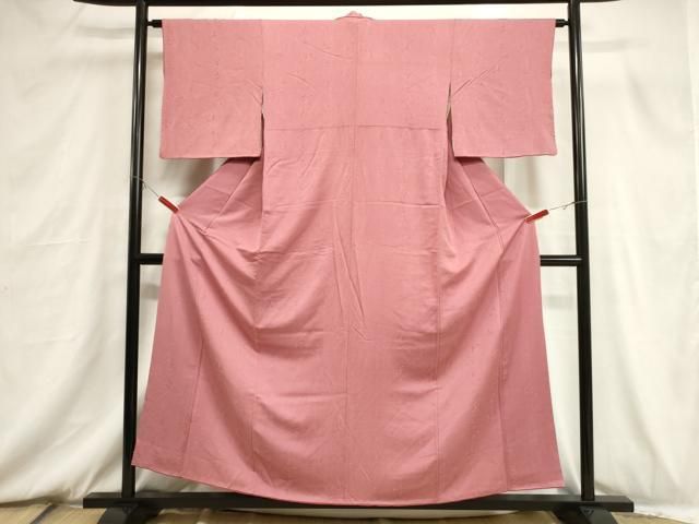 平和屋着物●上質な色無地　唐草地紋　桃色　ロング丈　正絹　逸品　AABA7946ck 平和屋着物□上質な色無地 草花間道地紋 長春色 正絹 逸品 CABB7345dy