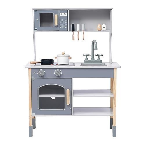 ままごとキッチン 木製 ままごとセット 台所 知育玩具 子供用 子供 収納 まねっこ ミニキッチン おもちゃキッチン キッズ ベビー プレゼント グレー po ca 65 d 0 bf