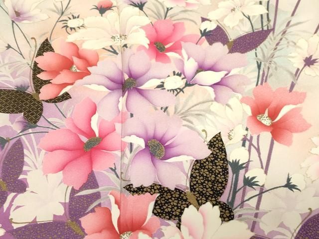 平和屋着物□豪華振袖 花蝶文 暈し染め 金彩 正絹 逸品 CABB7367dy