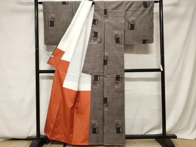 平和屋着物□本場大島紬 9マルキ 色紙舞蝶文 正絹 逸品 未使用