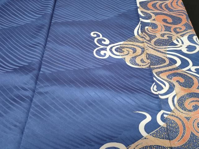 平和屋着物□豪華振袖 駒刺繍 立波文 暈し染め 金彩 正絹 逸品