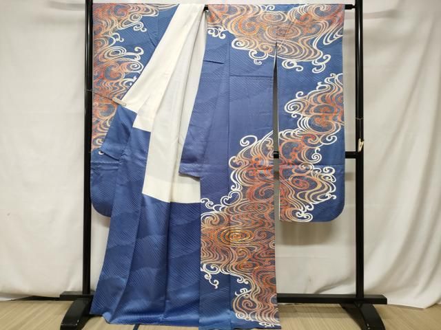 平和屋着物□豪華振袖 駒刺繍 立波文 暈し染め 金彩 正絹 逸品