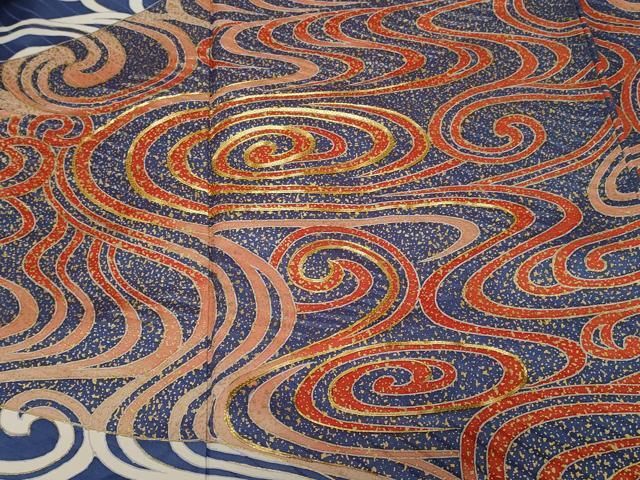 平和屋着物□豪華振袖 駒刺繍 立波文 暈し染め 金彩 正絹 逸品