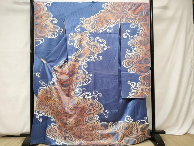 平和屋着物□豪華振袖 駒刺繍 立波文 暈し染め 金彩 正絹 逸品