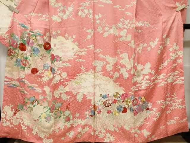 平和屋着物□豪華振袖 駒刺繍 枝花文 金彩 正絹 逸品 CAAZ5908ev