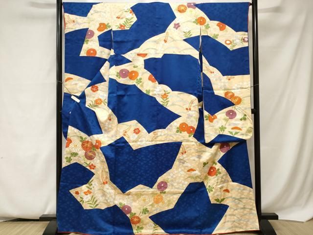 平和屋着物□豪華振袖 駒刺繍 芝草菊花文 金彩 正絹 逸品 CAAZ5909ev