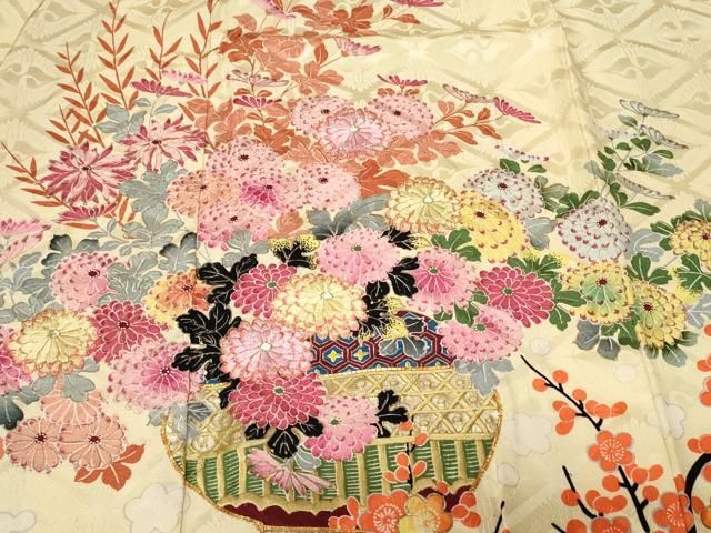 平和屋着物□豪華振袖 駒刺繍 陶器枝花文 金彩 正絹 逸品 CAAZ5912ev
