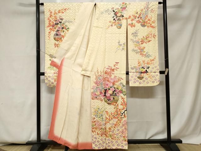 平和屋着物□豪華振袖 駒刺繍 陶器枝花文 金彩 正絹 逸品 CAAZ5912ev